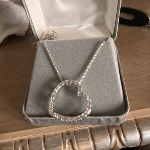 Dazzling Sterling Silver Heart Pendant Necklace with CZ accents